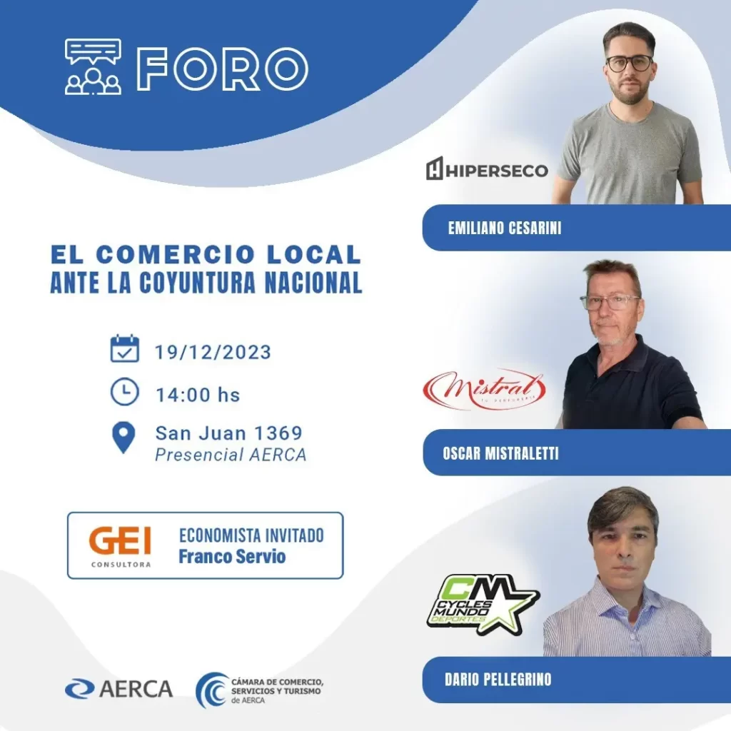 Invitan a un foro sobre “el comercio local ante la coyuntura nacional”